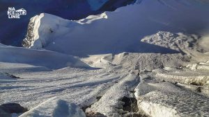 Ściana Island Peak. Blisko szczytu
