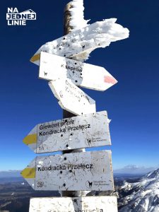 Kopa Kondracka zimą w tatrach i kirunkowskaz