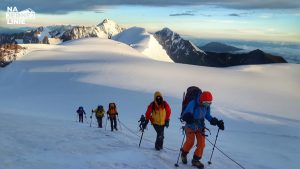 Lodowiec gergeti w drodze na szczyt Kazbek