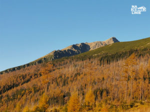 Sławkowski szczyt widziany idąc szlakiem do Skalnego Plesa