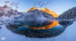 Panorama Morskie Oko zimą na Miedziane