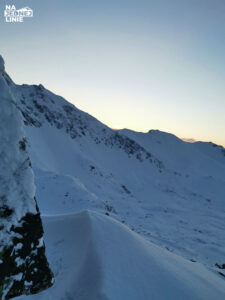 Zachód Słońca z Czuby nad Karbem. Widok na Kasprowy wierch