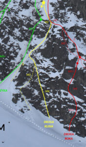 Kliś w kotle Kościelcowym topo