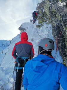 Droga Głogowskiego w Tatrach - trawers na początku drogi