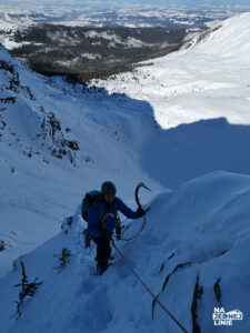Droga Głogowskiego w Tatrach - wspinaczka trzeci wyciąg