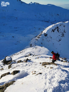 Zejście z Karbu zimą