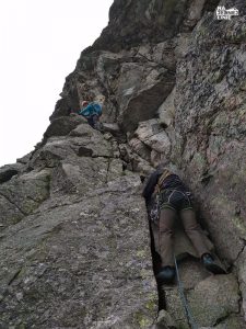 Droga wspinaczkowa Stanisławskiego na Kościelec w Tatrach - pierwszy wyciąg